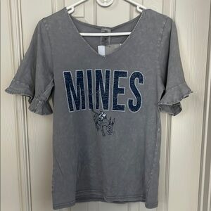 Gray Ruffle Sleeve Top